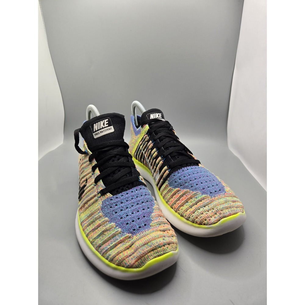 Nike Free RN‎ Flyknit Shoes Womens Size 7.5 Blue Red Running Sneakers 831070-102